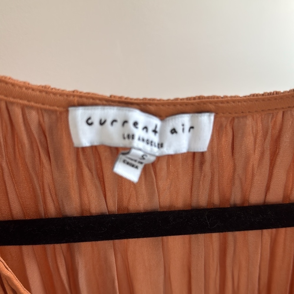 Anthropologie • Current Air Orange Ruffle Dress S - Picture 3 of 6